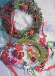 Herstellung von Weihnachtsgirlanden