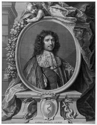 Porträt von Jean Baptiste Colbert (1619-1683) von Benoît I Audran nach Claude Lefebvre, Gravur 1709