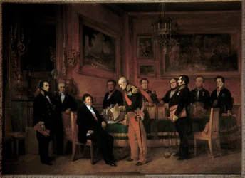 Ministerrat im Palais des Tuileries, Marschall Soult überreicht Louis Philippe I. das Regentschaftsgesetz am 15. August