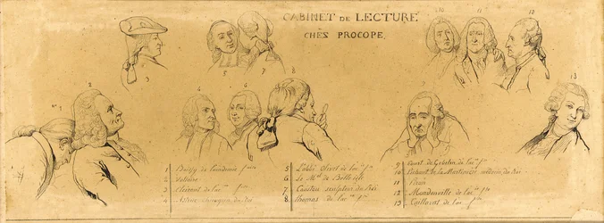 Hauptfiguren aus "Voltaire im Lesesaal im Procope"