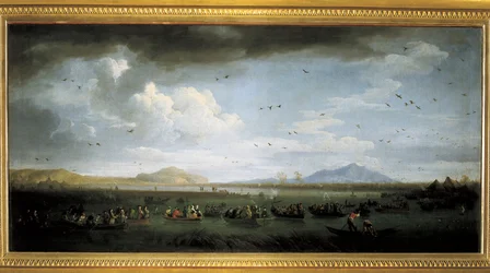Charles de Bourbon jagt Enten am Patria-See, Gemälde von Joseph Vernet