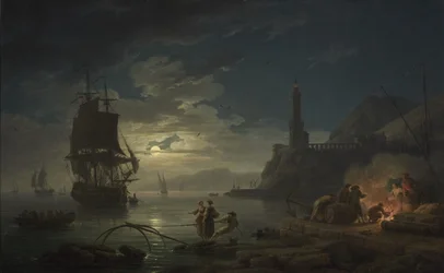 Küstenlandschaft im Mondlicht, 1769