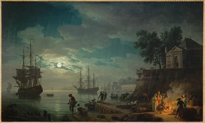 Die Nacht, ein Hafen bei Mondschein