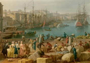 Der Hafen von Marseille im 18. Jahrhundert (Detail)