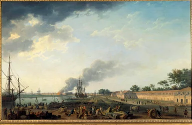 Ansicht des Hafens von Rochefort und der königlichen Seilerei