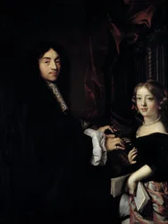 Porträt des Organisten Charles Couperin (1638-1679) mit der Tochter des Malers