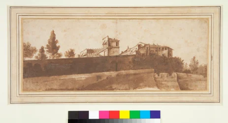 Ansicht des Belvedere und der Befestigung des Vatikans