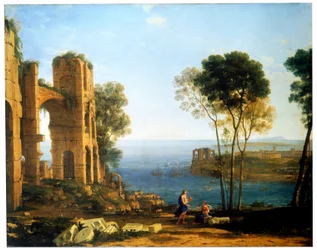 Küstenansicht mit Apollo und der Kumanaischen Sibylle, zwischen 1645 und 1649