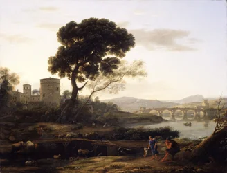 Landschaft bei Rom mit Blick auf die Ponte Molle
