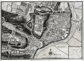 Atlas 131 F fol.8 Karte von Saintes, Hauptstadt von Saintonge, aus Receuil des Plans de Saintonge, 1716