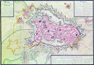 Karte der Stadt Lille, aus „Atlas et Histoire de Lille“