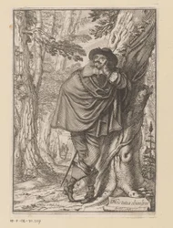 James Howell lehnt an einem Baum Titelblatt für: James Howell, Dendrologie (...), 1641