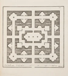 Entwurf für Parterre, aus Theatre des Plans et Jardinages, veröffentlicht 1652 (Gravur)