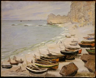 Boote am Strand von Etretat, 1883