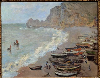 Étretat: der Strand und das Tor von Amont, Gemälde von Claude Monet, 1883