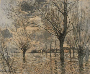 Überschwemmung der Seine bei Vétheuil