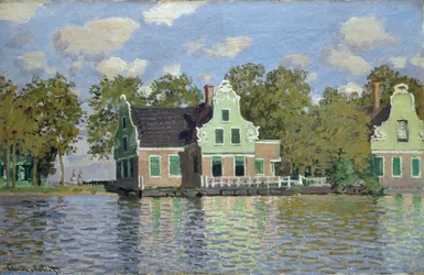 Häuser am Ufer des Flusses Zaan