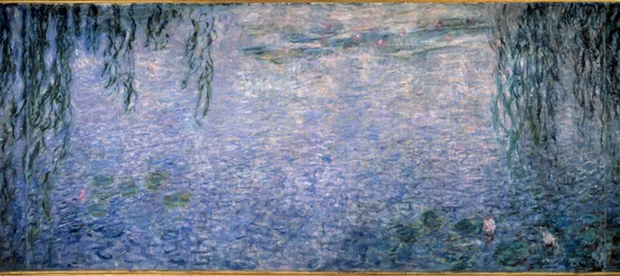 Seerosen, klarer Morgen mit Weiden (Triptychon, mittlerer Teil)