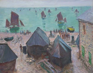 Die Abfahrt der Boote, Étretat, 1885