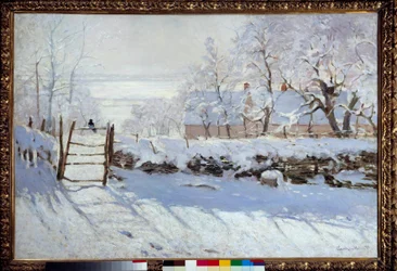 Die Elster (eine schneebedeckte Landschaft, Etretat)