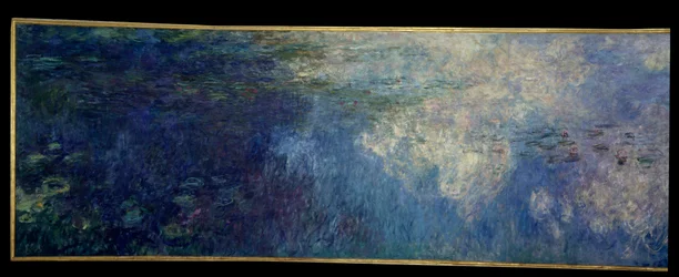 Die Seerosen; die Wolken. Linker Teil des Triptychons, gemalt in Giverny. Gemälde von Claude Monet (1840-1926)