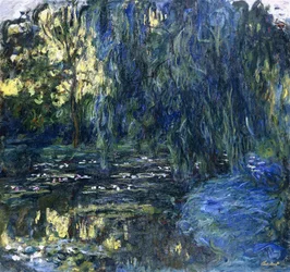 Blick auf den Seerosenteich mit Weide, ca. 1917-1919