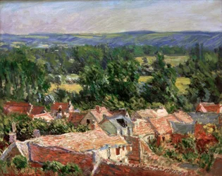 Blick auf das Dorf Giverny