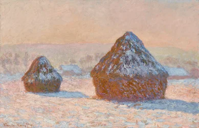 Getreideschober, Schneeeffekt, Morgen