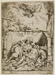 Die Leichen der Heiligen Peter und Paul im selben Grab