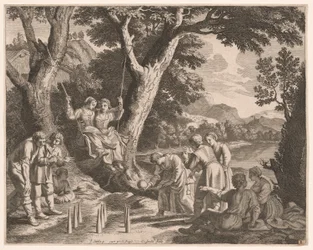 Ein Spiel von Boule, Platte 9 aus Pastorales