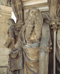 Der Sockel des Brunnens von Moses zeigt die Propheten, die das Kommen Christi vorhersagten (Skulptur)