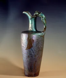 Jugendstil: Keramik- und Metallleuchter von Clement Massier