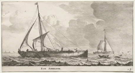 Verschiedene Schiffe und Ansichten von Amsterdam, Teil II: Ein Handelsschiff
