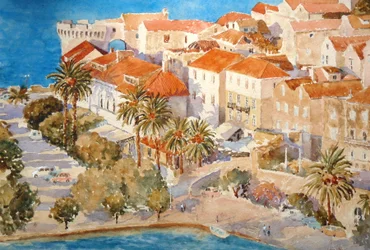 Sonnenuntergang, Korčula Hafen, 2011