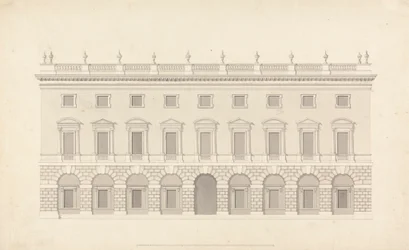 Unidentifiziertes Stadthaus: Vorderansicht