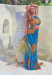 Dame in Blau