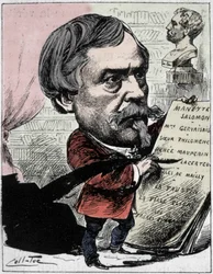 Karikatur des Schriftstellers Edmond de Goncourt (1822-1896) aus „Die Männer von heute“