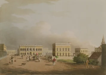 Das Alte Gerichtsgebäude, Kalkutta, Tafel 17 aus Vierundzwanzig Ansichten in Hindostan, graviert von Harradon, veröffentlicht von Edward Orme (1774-ca.1820) 1805