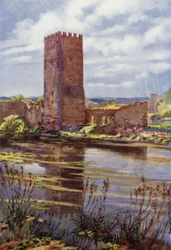 Ruinen der mittelalterlichen Burg in Ninfa