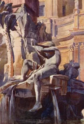 Der Brunnen auf der Piazza Navona, Rom