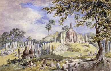 Die Thuparama Dagoba in Anuradhapura, Sri Lanka, 1873