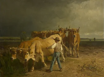 Pflügende Ochsen, 1860