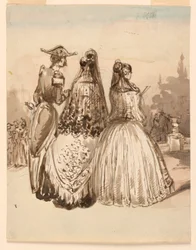 Straßenszene in Madrid, aus der Serie "Skizzen in Madrid"