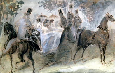 Das elegante Pferd und Reiter, um 1822-1892
