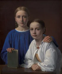 Meta Magdalene Hammerich und die Tochter des Künstlers Kristiane Konstantin Hansen, 1861