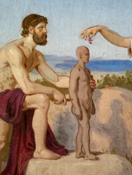 Prometheus formt den Menschen aus Ton