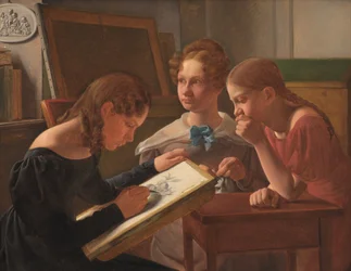 Drei junge Mädchen. Die Schwestern des Künstlers: Alvilde, Ida und Henriette