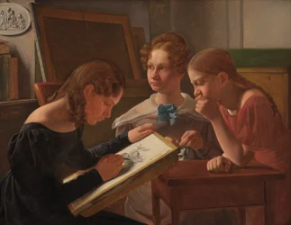 Drei junge Mädchen. Die Schwestern des Künstlers: Alvilde, Ida und Henriette, 1827