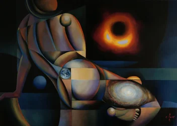 Abstrakte kosmische Frau