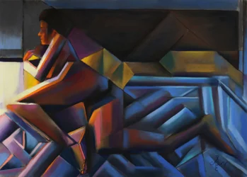 Geometrische Frau Reflektiert